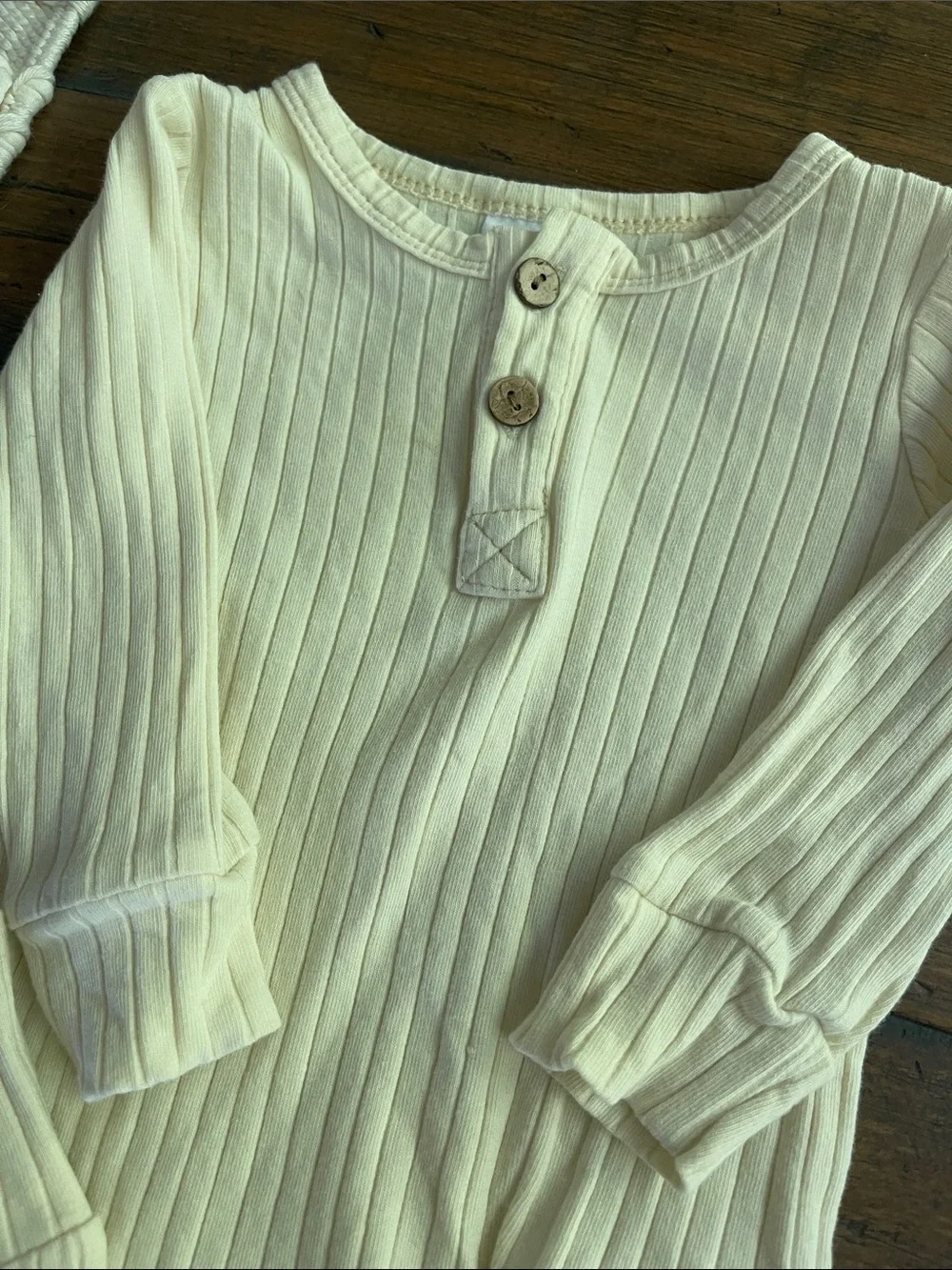 Ribbed Two-Piece Baby Set — Cream